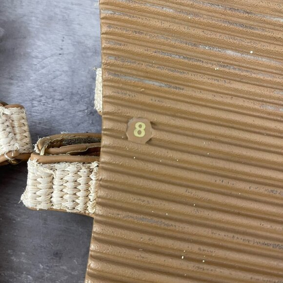 Steve Madden Mayven Natural Raffia Flatform Slide Sandals US 8 Summer Resort - Picture 10 of 11